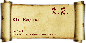 Kis Regina névjegykártya